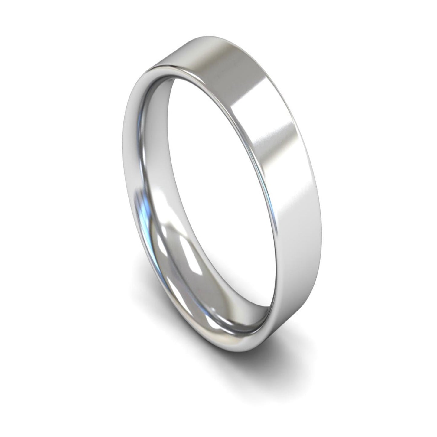 6mm flat court wedding band 3D render on white background