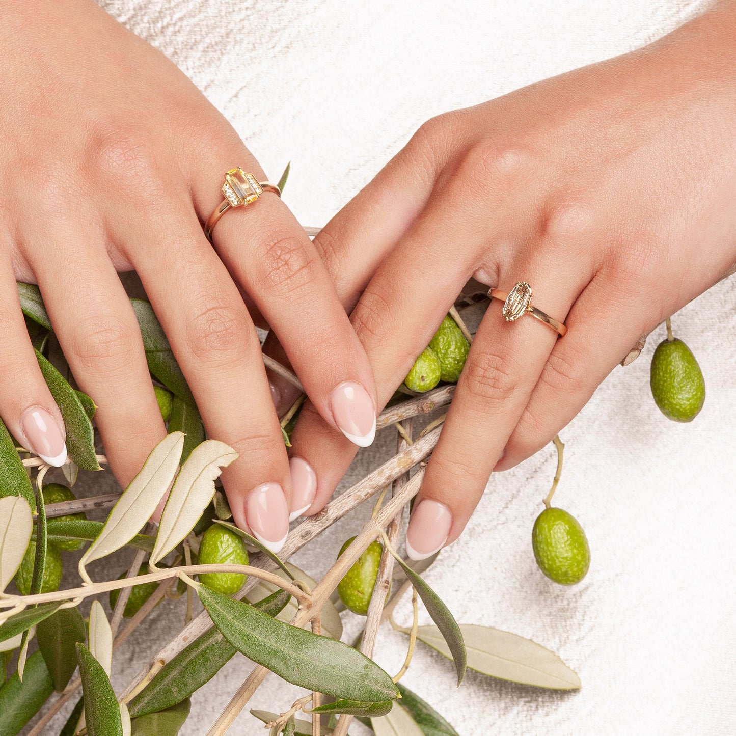 Brown Diamond Engagement Ring on Model