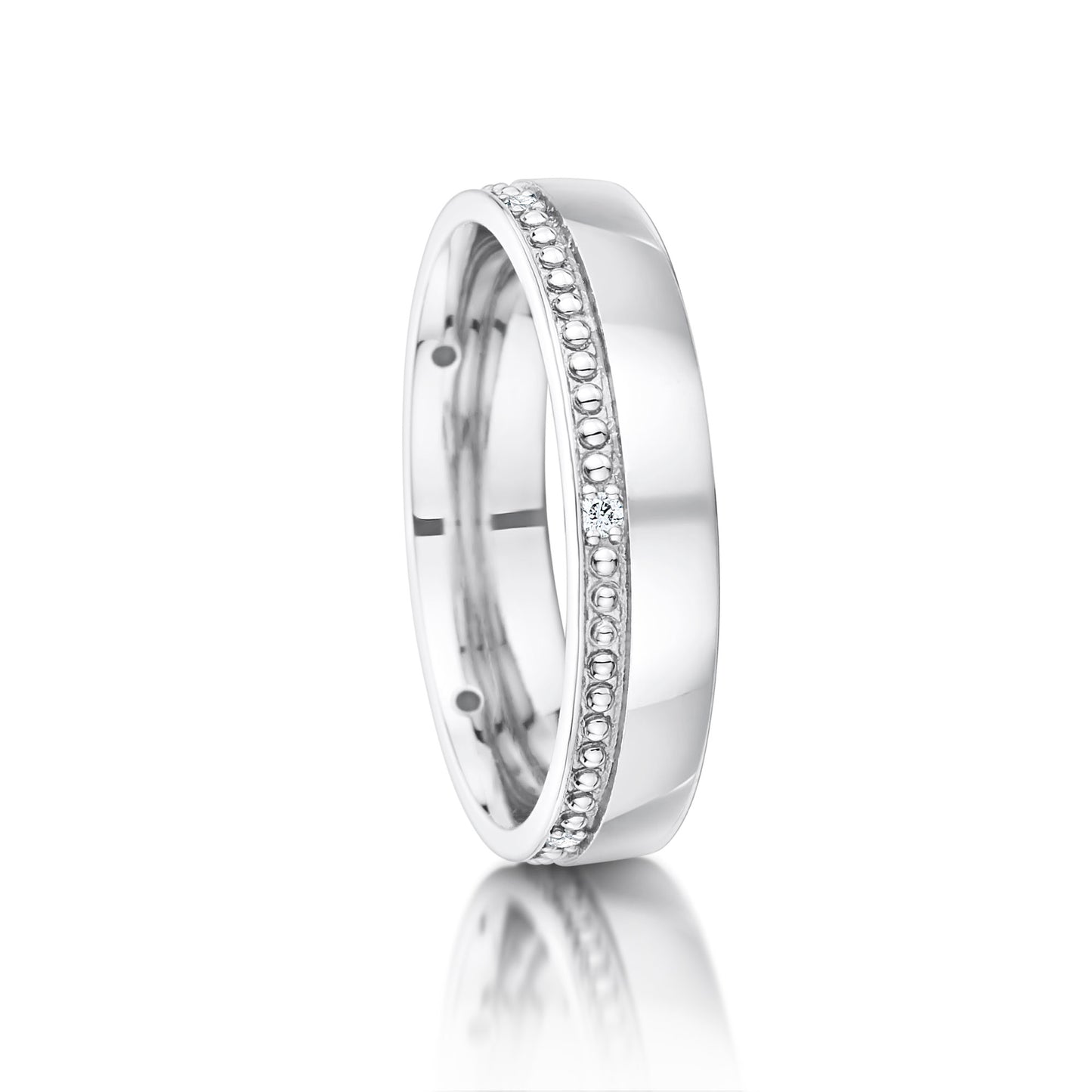 Men’s Modern Diamond Wedding Ring with 5 diamonds