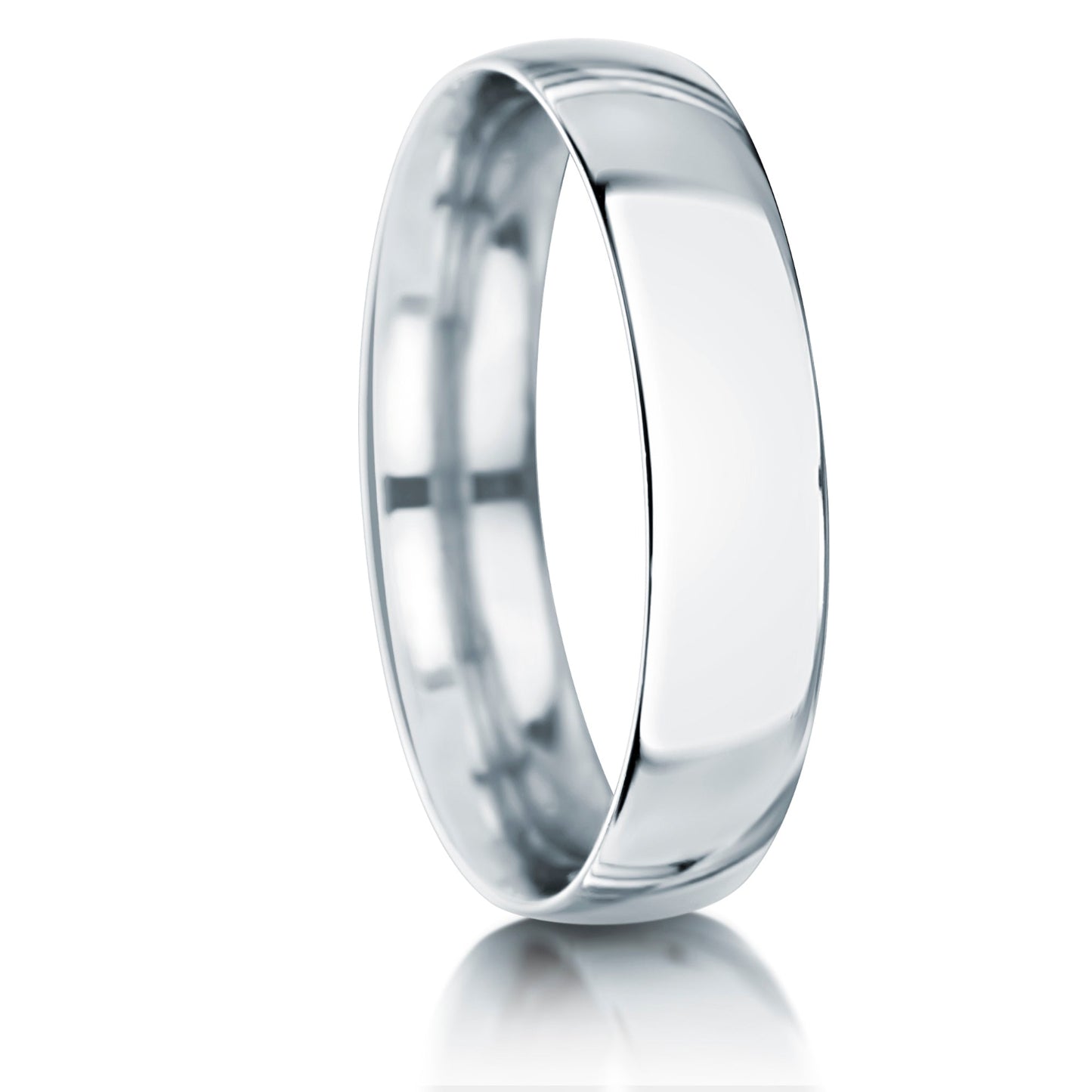 Mens Traditional 5mm Platinum Wedding Band - Straight on
