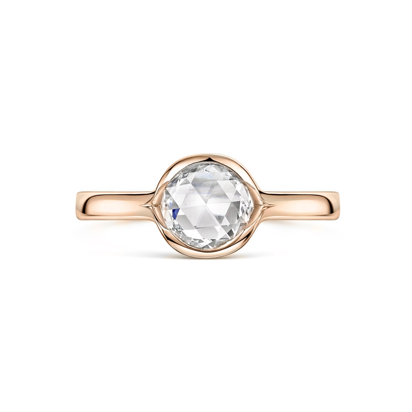 Rose gold Rose Cut Diamond Solitaire Engagement Ring