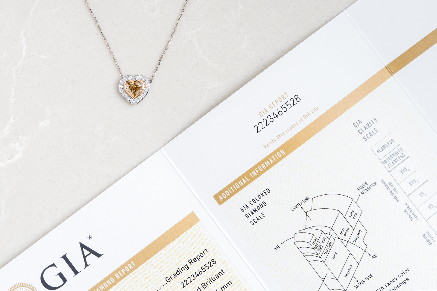 Best Diamond Clarity - necklace and GIA certificate