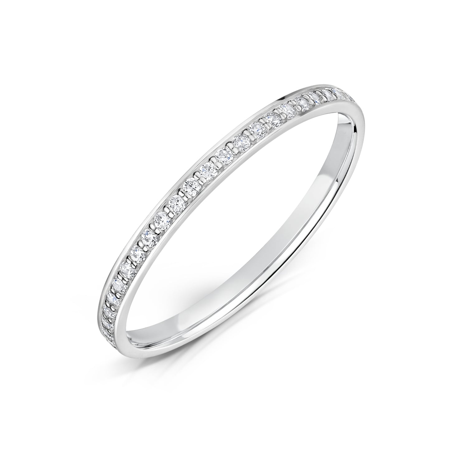 1.5mm Platinum Full Eternity Ring - Grain Set