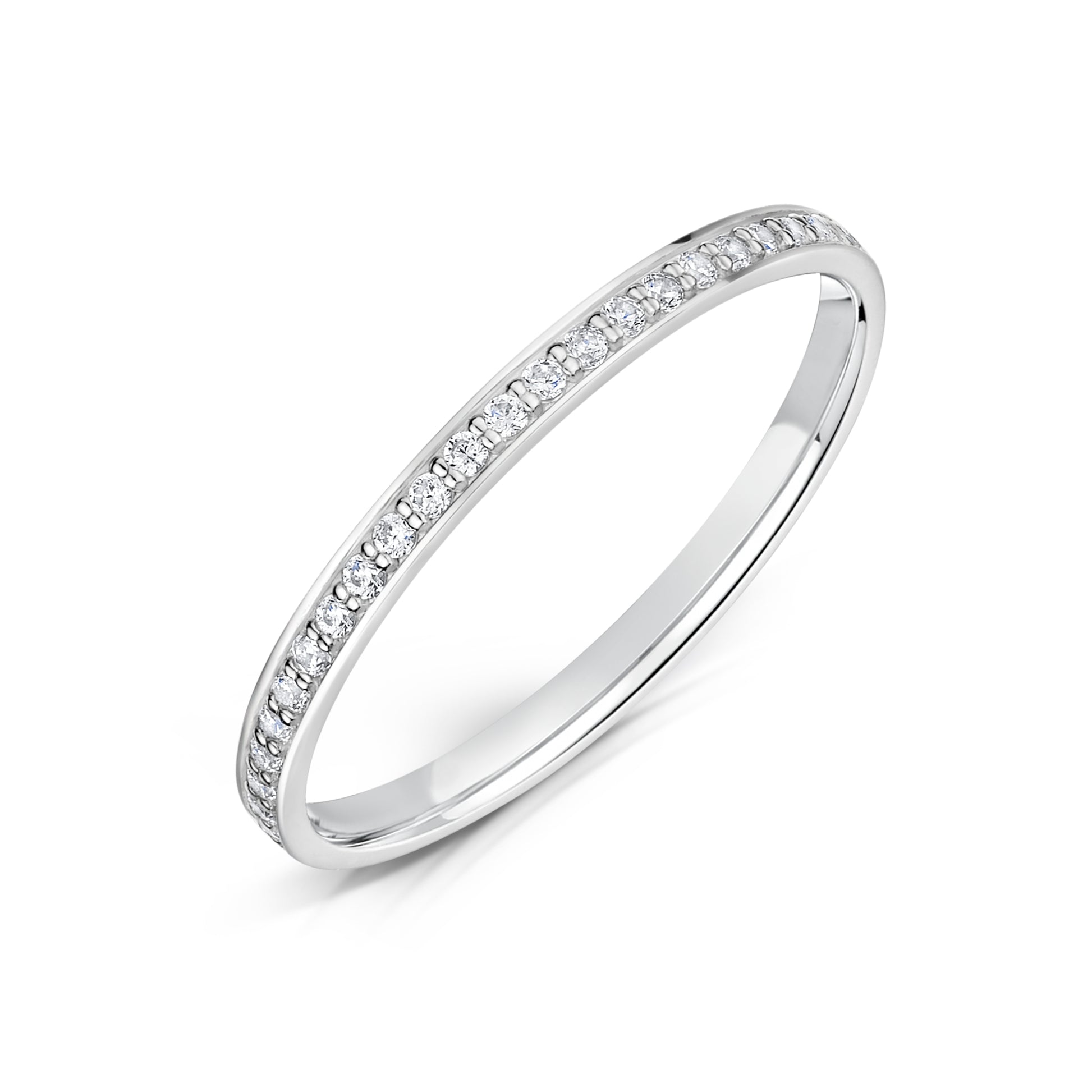 1.5mm Platinum Full Eternity Ring - Grain Set