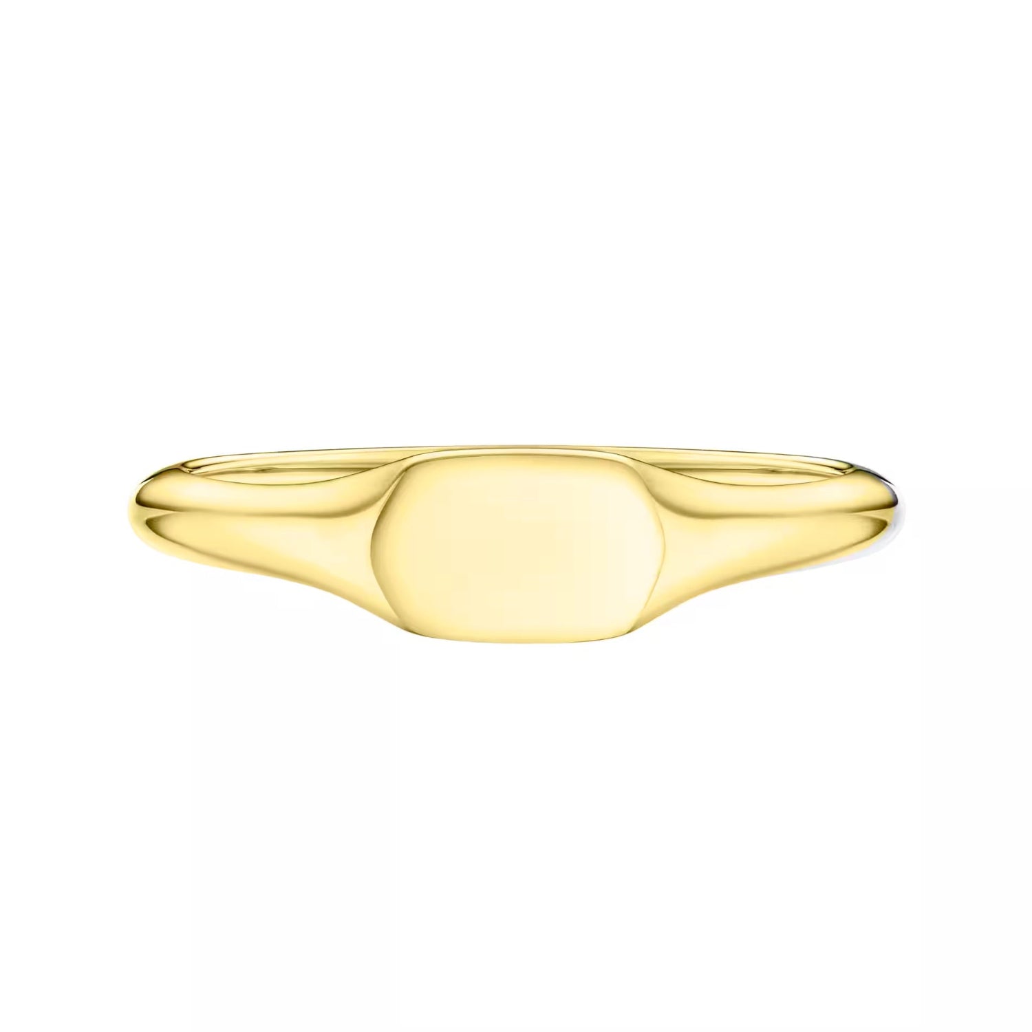 18ct yellow gold cushion shaped signet ring