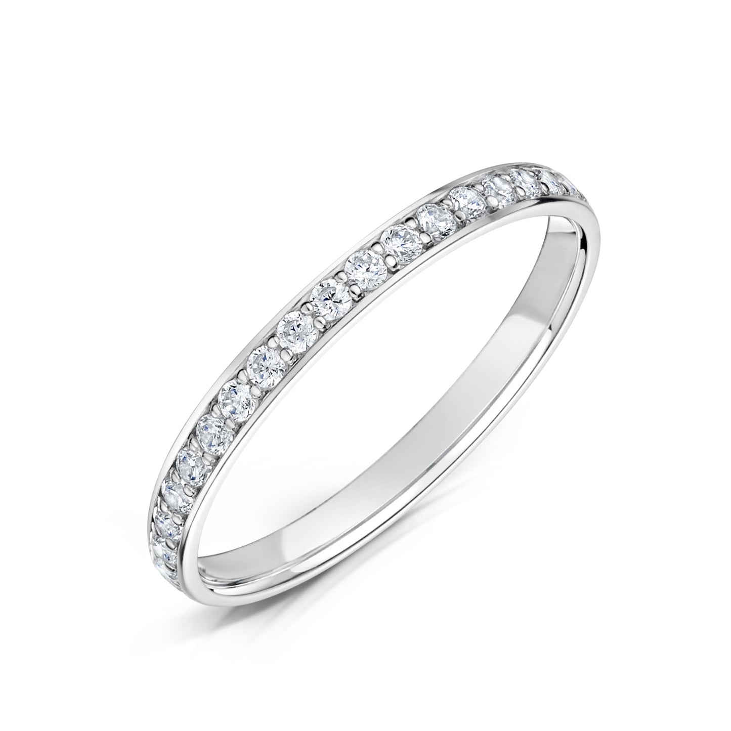 2.0mm Platinum Full Eternity Ring - Grain Set