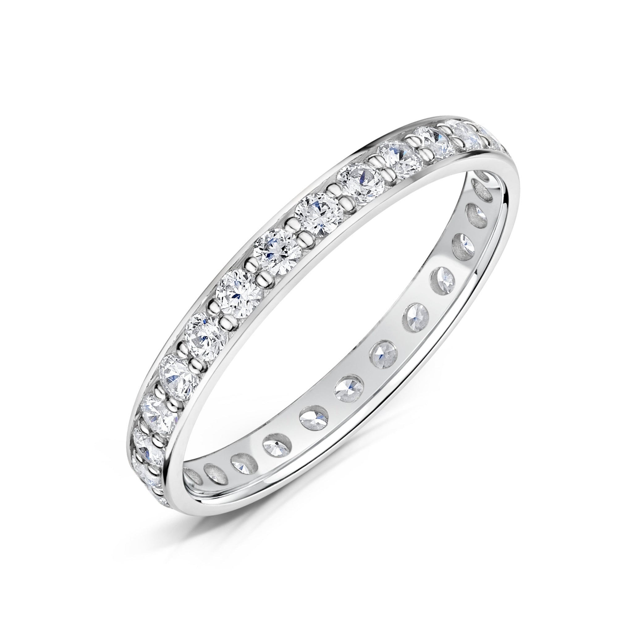 2.5mm White Gold Eternity Ring - Grain Set