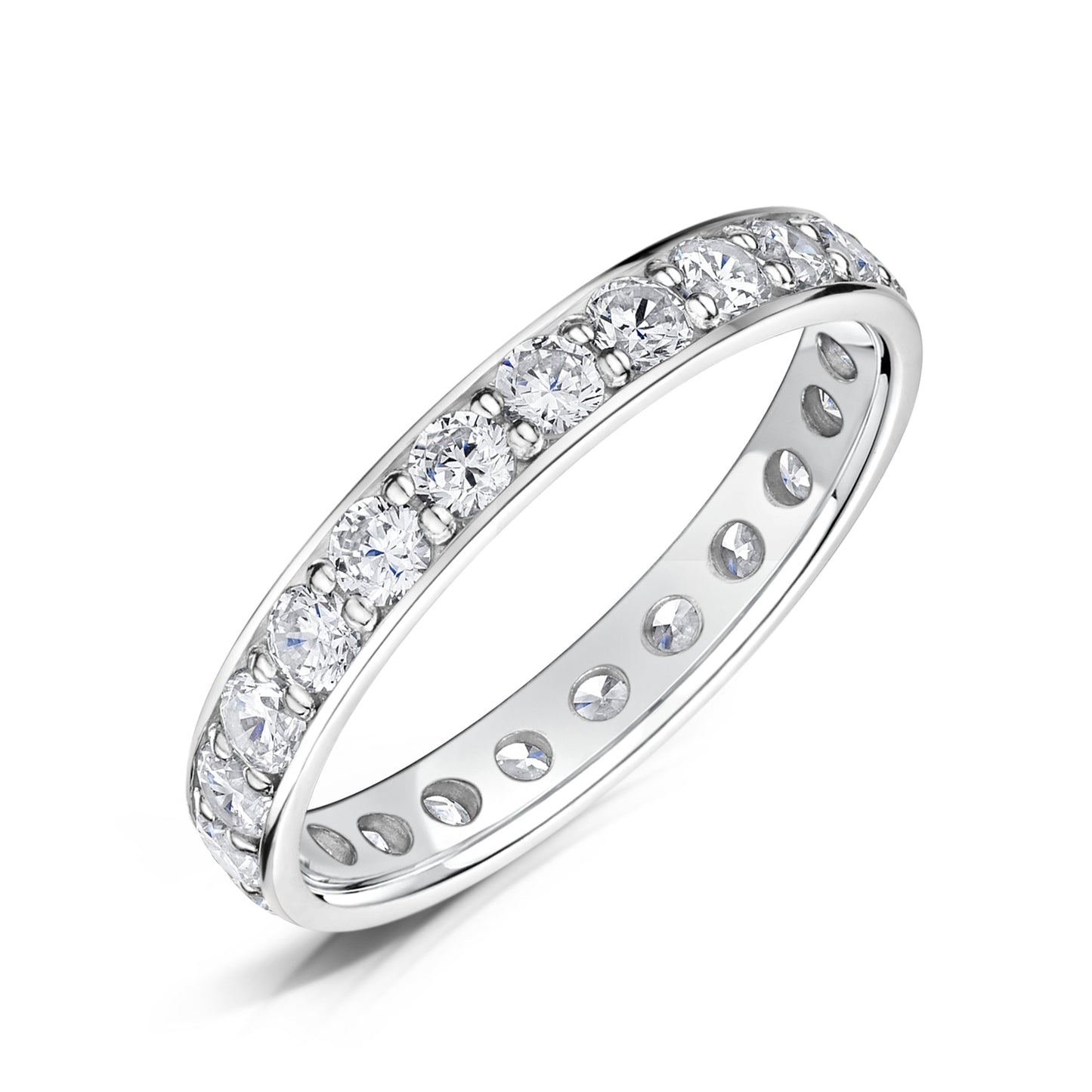 3.0mm Platinum Full Eternity Ring - Grain Set