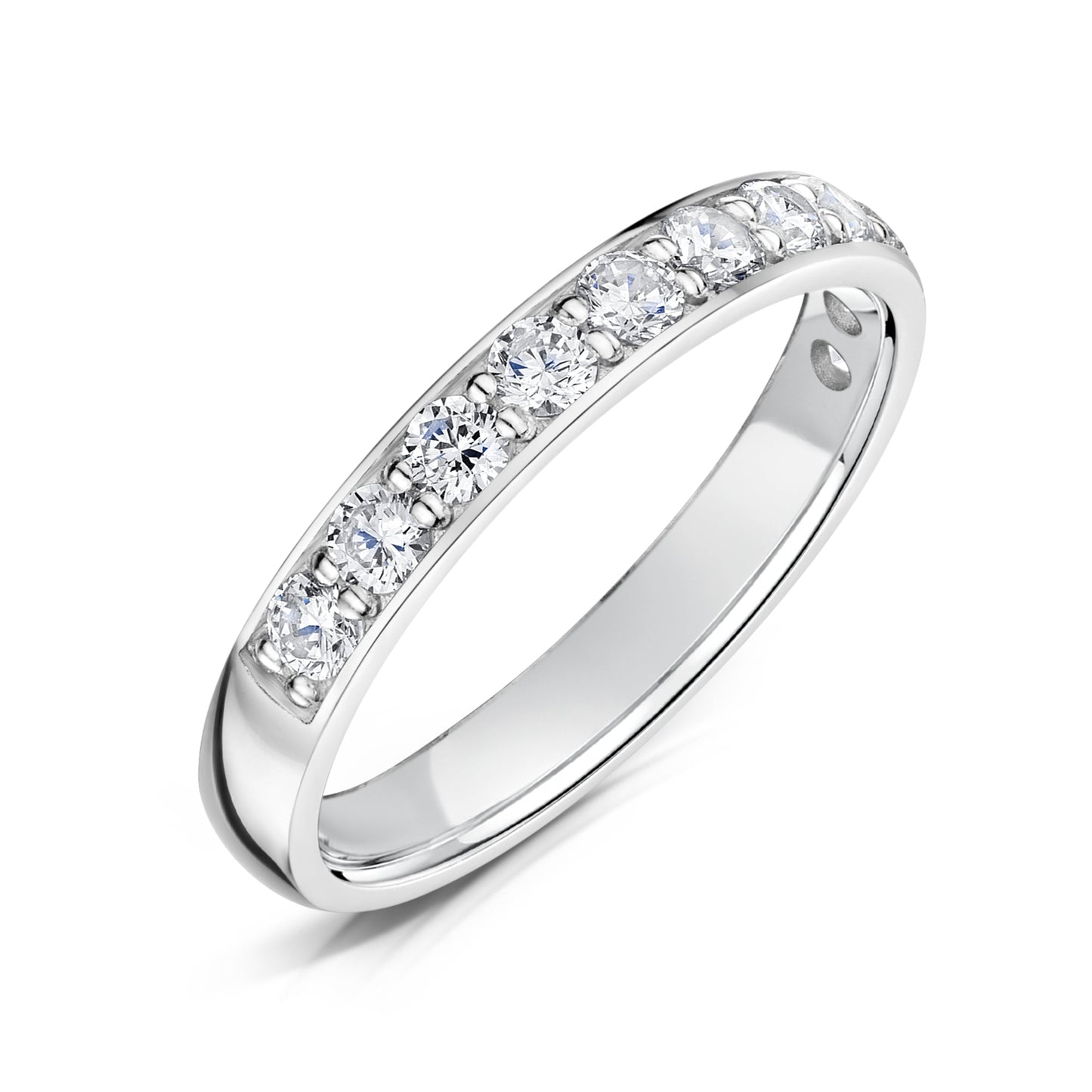 3.0mm Platinum Half Eternity Ring - Grain Set