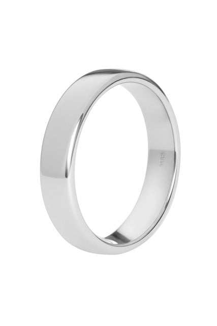 5mm Wide Mens Modern Wedding Ring on white background