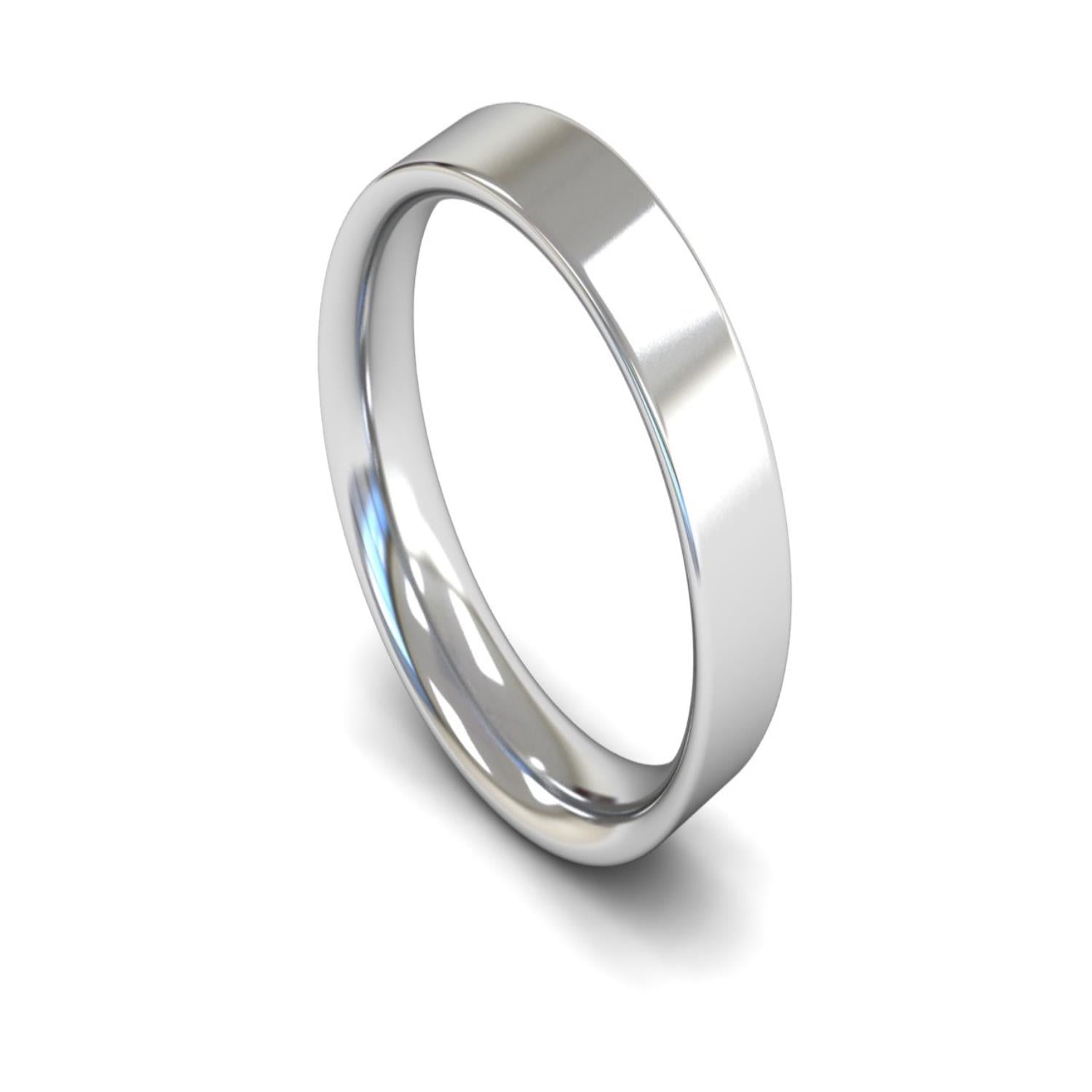 4mm flat court wedding band 3D render on white background