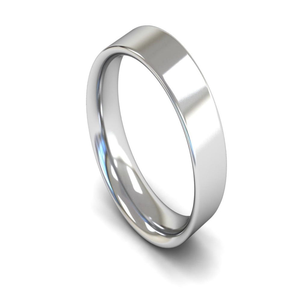 6mm flat court wedding band 3D render on white background 