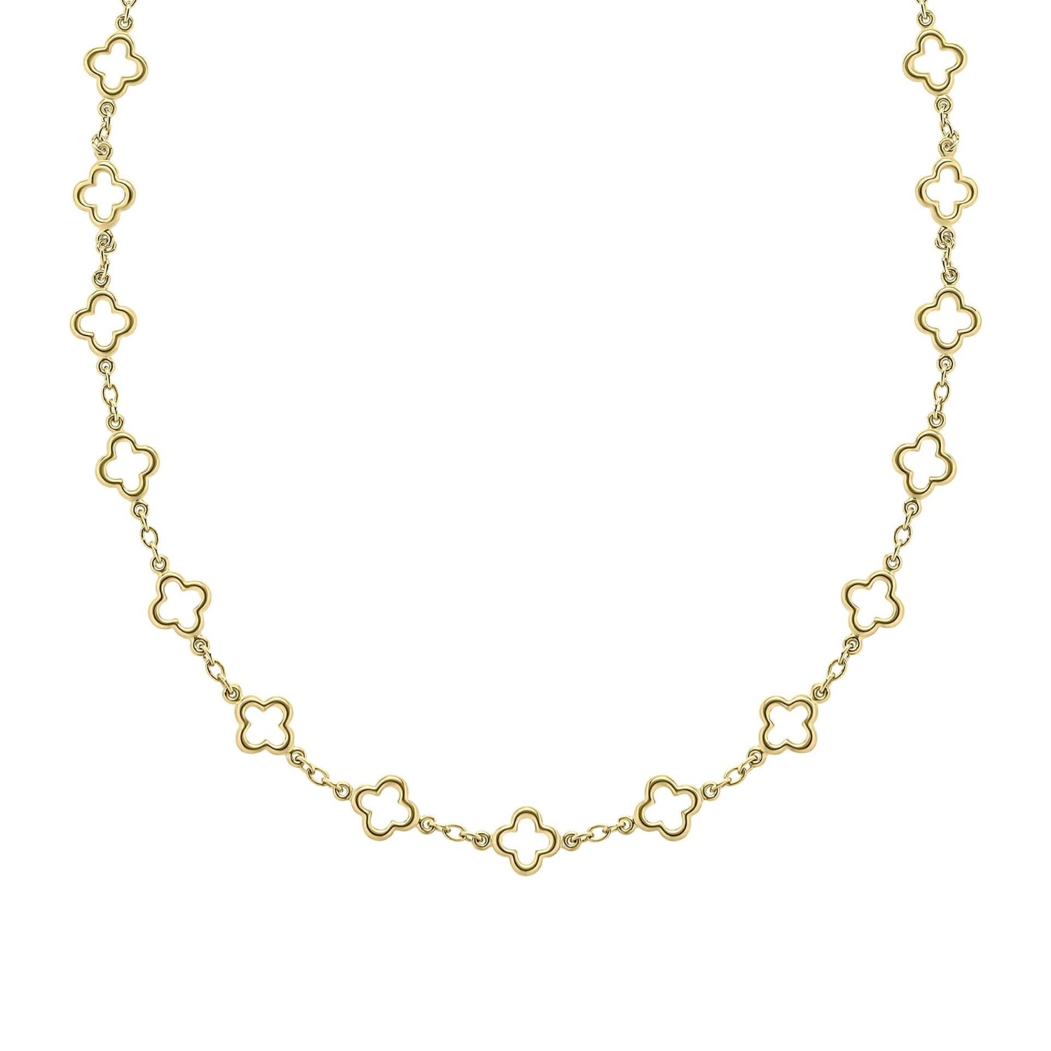 Clover Station Necklace on a white background 