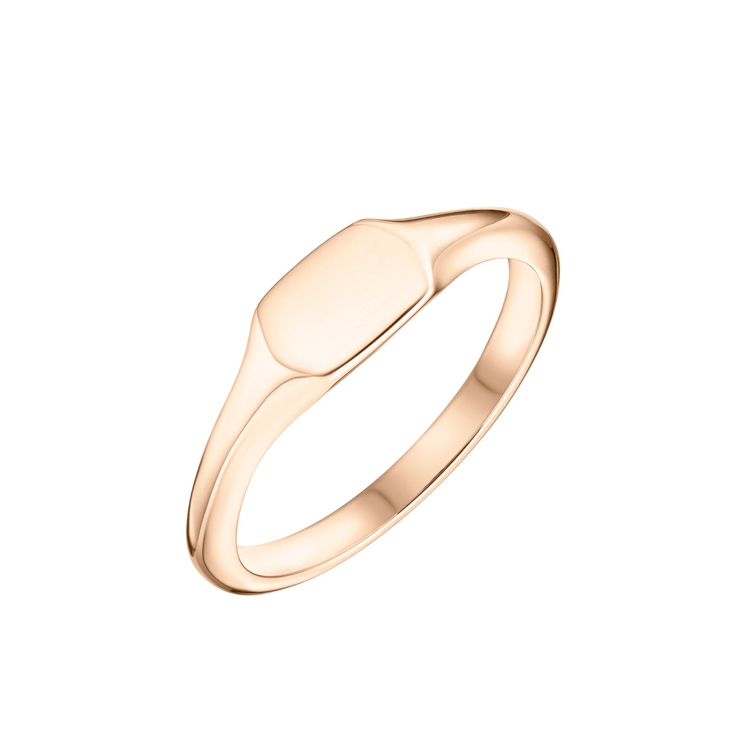 Cushion Rose Gold Signet Ring for Engraving 