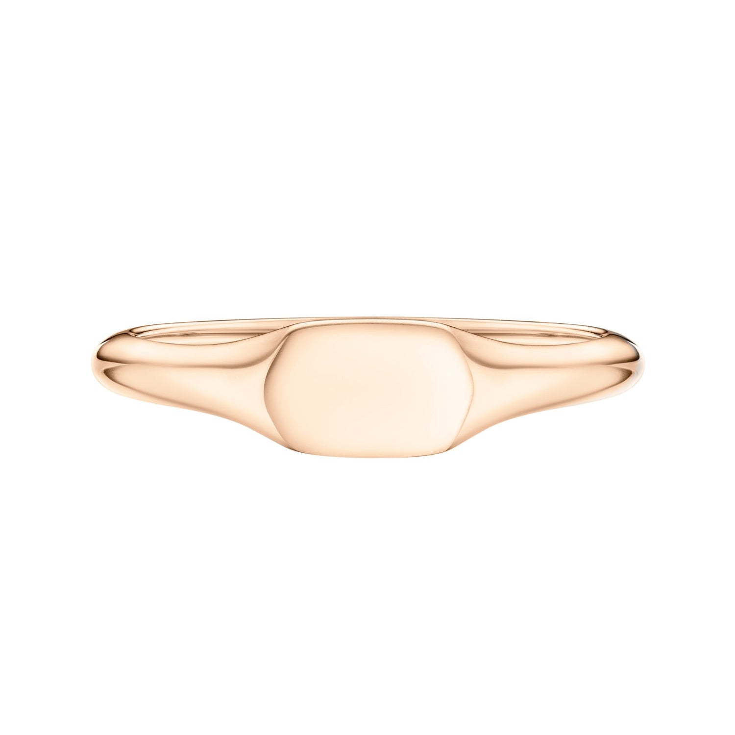 Dainty Cushion Signet Ring in Rose Gold