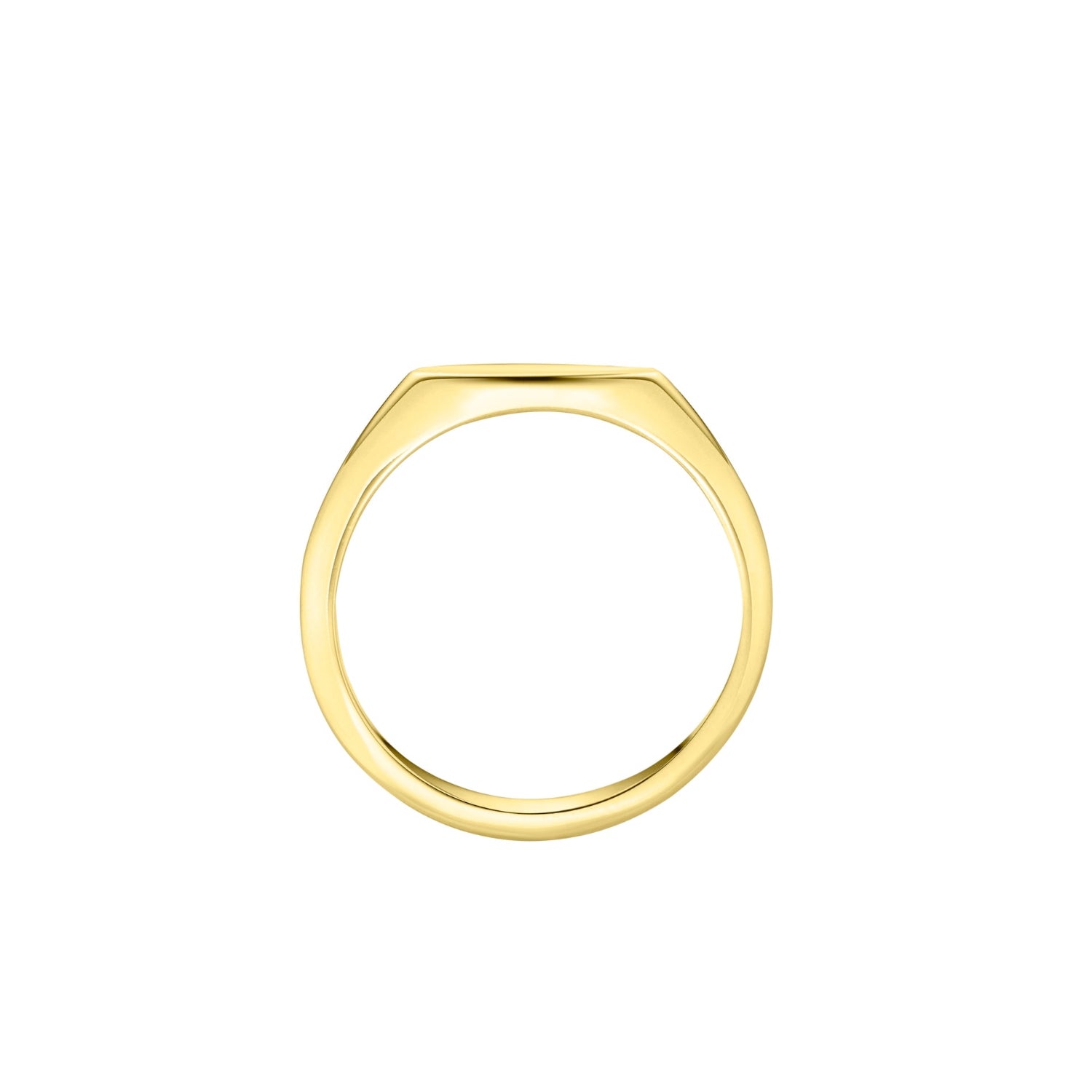 Dainty Oval Signet Ring in 18ct yellow gold - Side