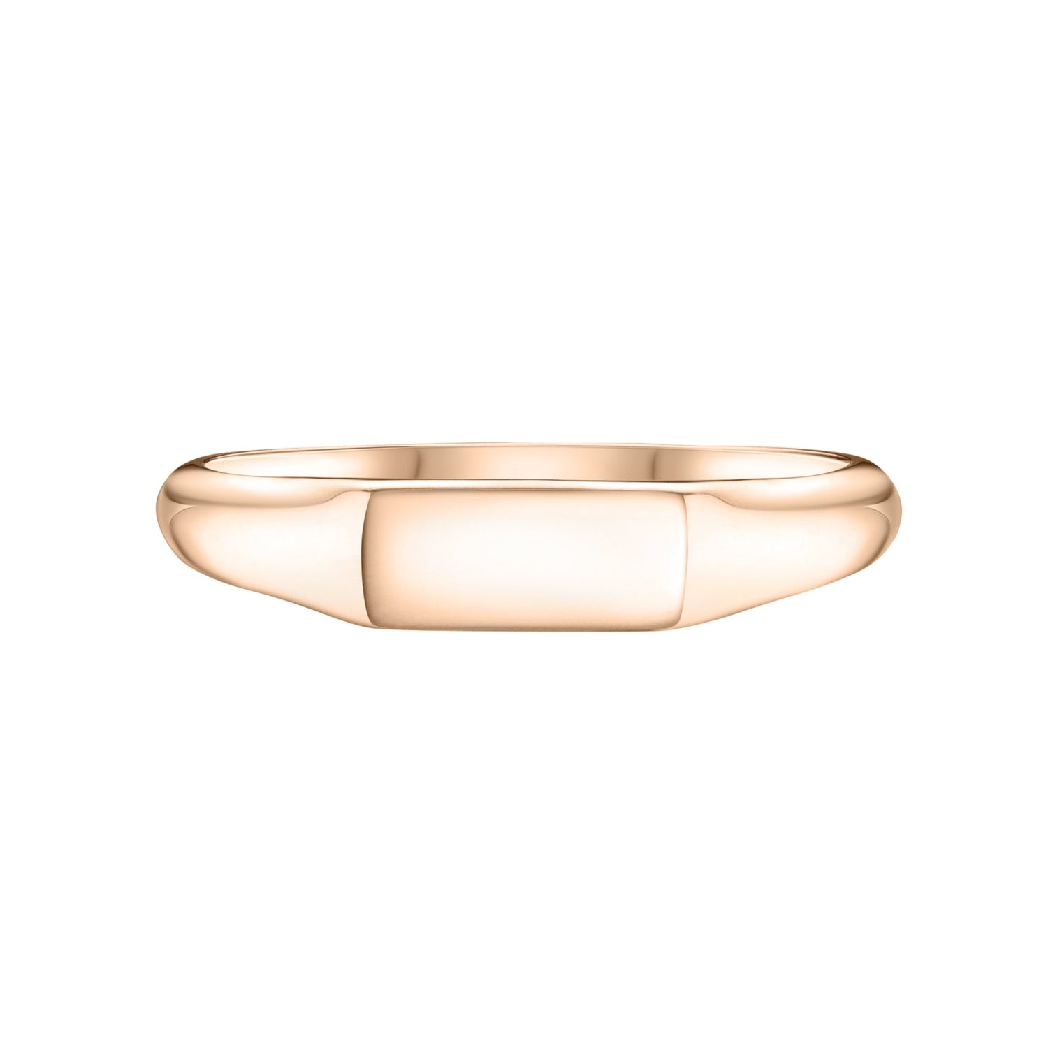 Dainty Rectangular Signet Ring in Rose Gold