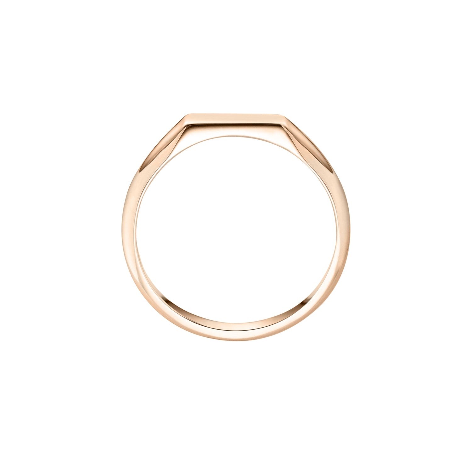 Dainty Rectangular Signet Ring in Rose Gold - Side
