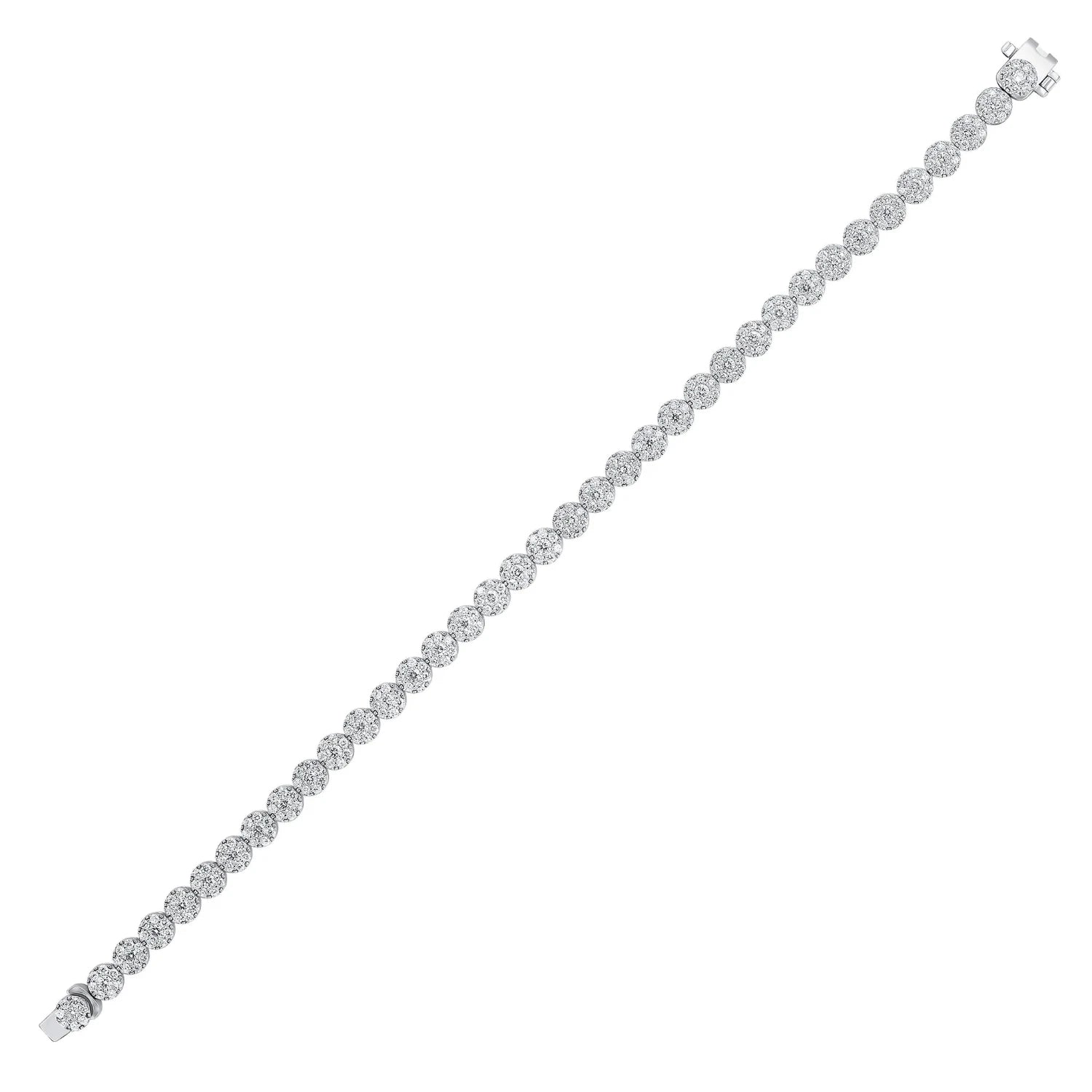 Diamond Cluster Tennis Bracelet - straight on a white background