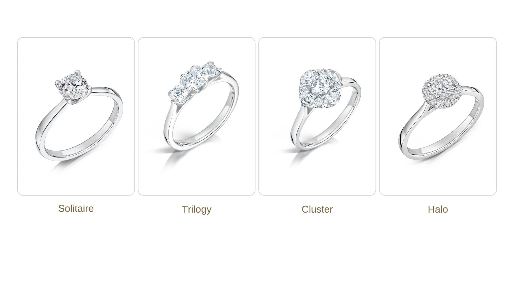 Different styles of diamond engagement rings
