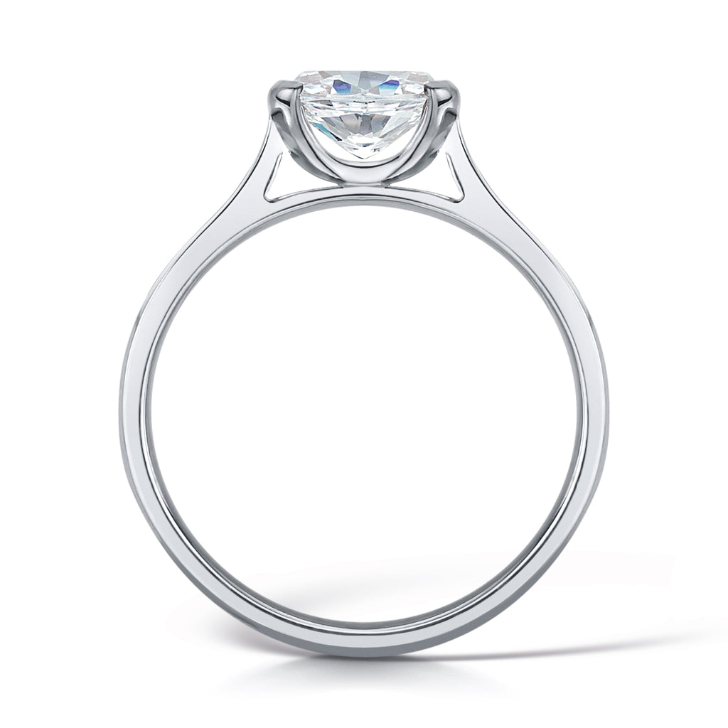 East West Oval Diamond Engagement Ring side view