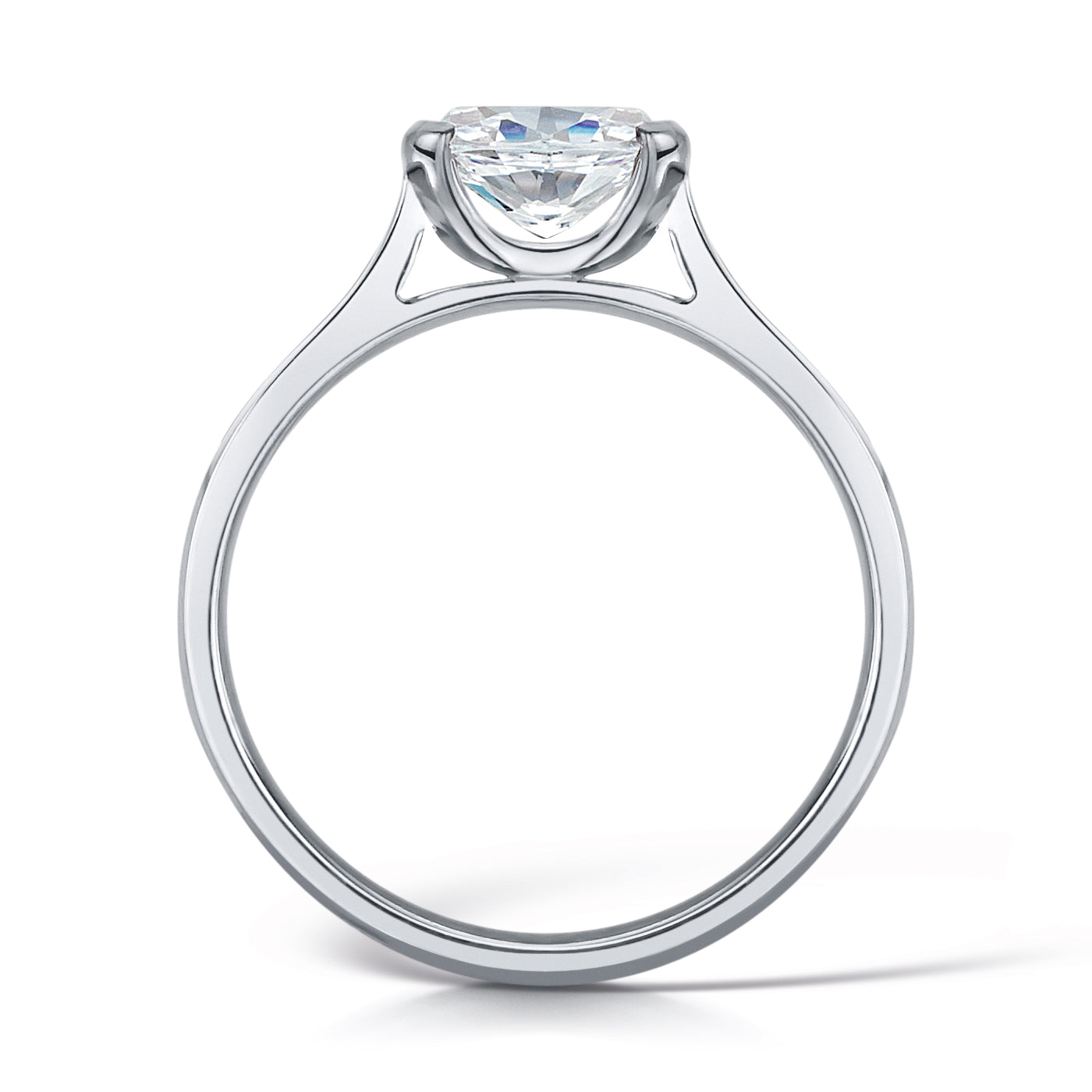 East West Oval Diamond Engagement Ring side view