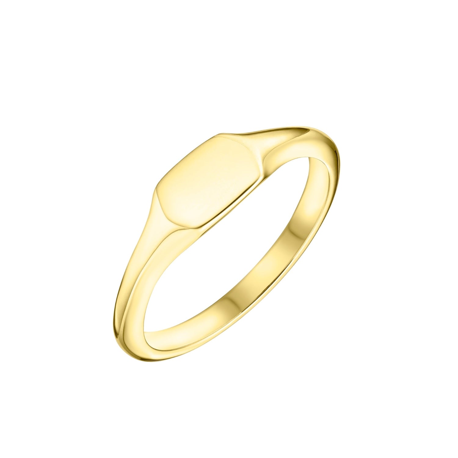 Elegant gold cushion shaped signet ring  