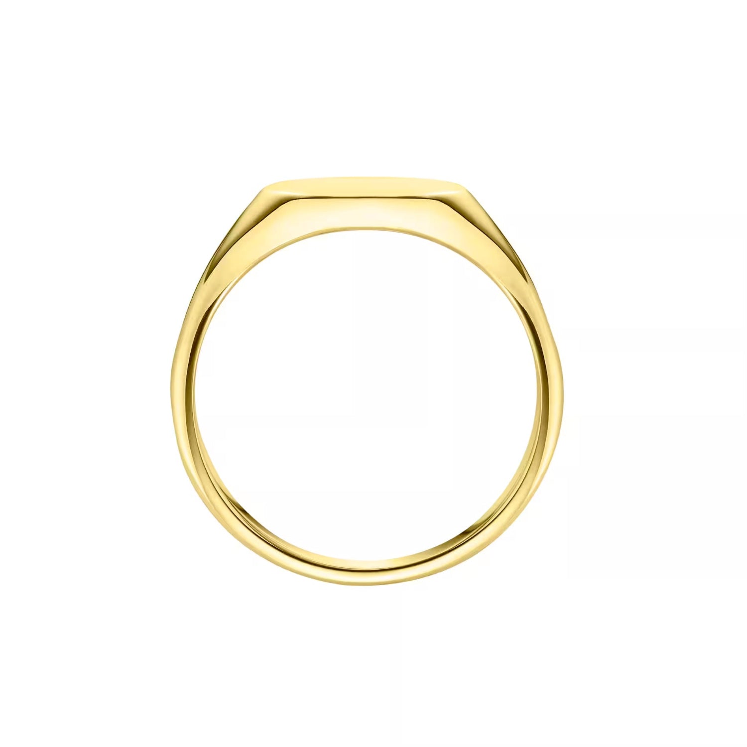 Engravable gold signet ring for men UK -Side