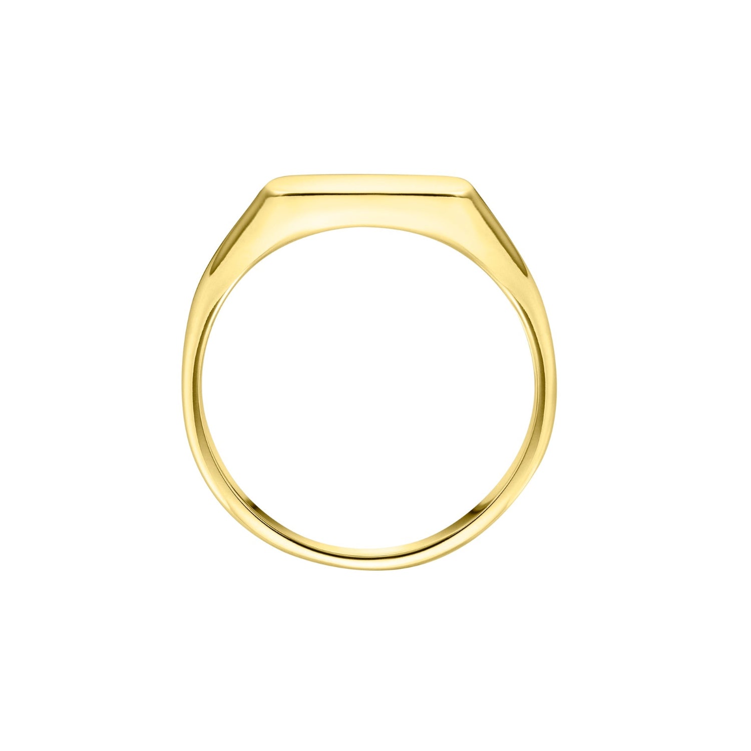Engravable gold signet ring for men UK - Side