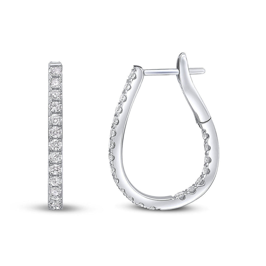 Full Diamond Horseshoe Hoop in 18ct White Gold 