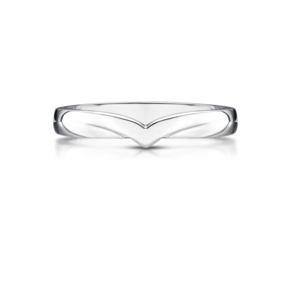 Ladies V Shaped Wedding Ring in Platinum