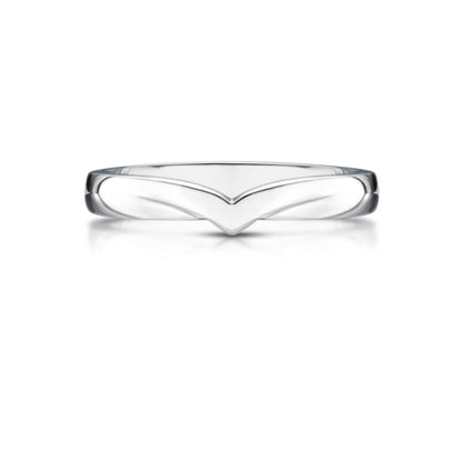 Ladies V Shaped Wedding Ring in Platinum