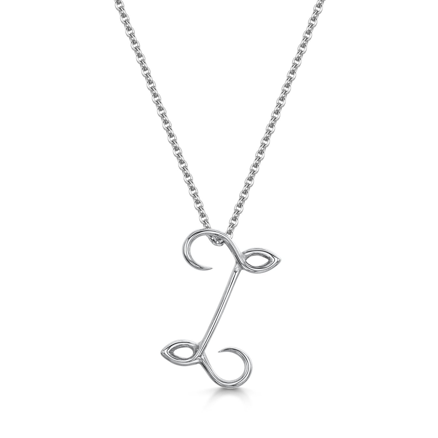 Letter I Initial Pendant & Chain