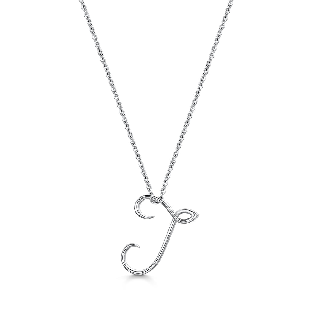 Letter J Initial Pendant & Chain