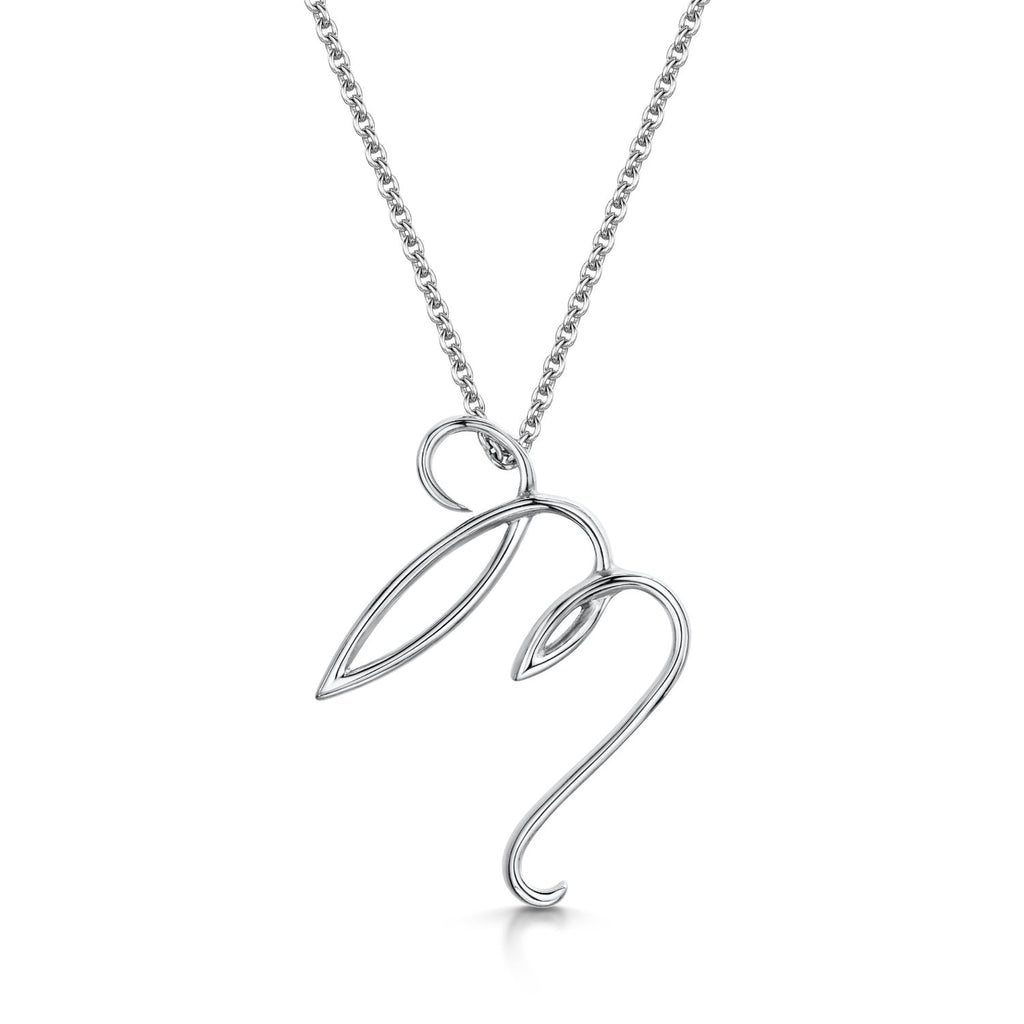 Letter M Initial Pendant & Chain