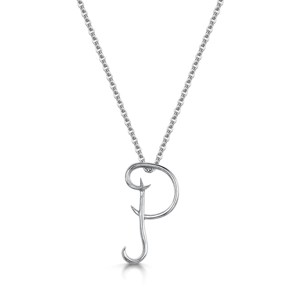 Letter P Initial Pendant & Chain