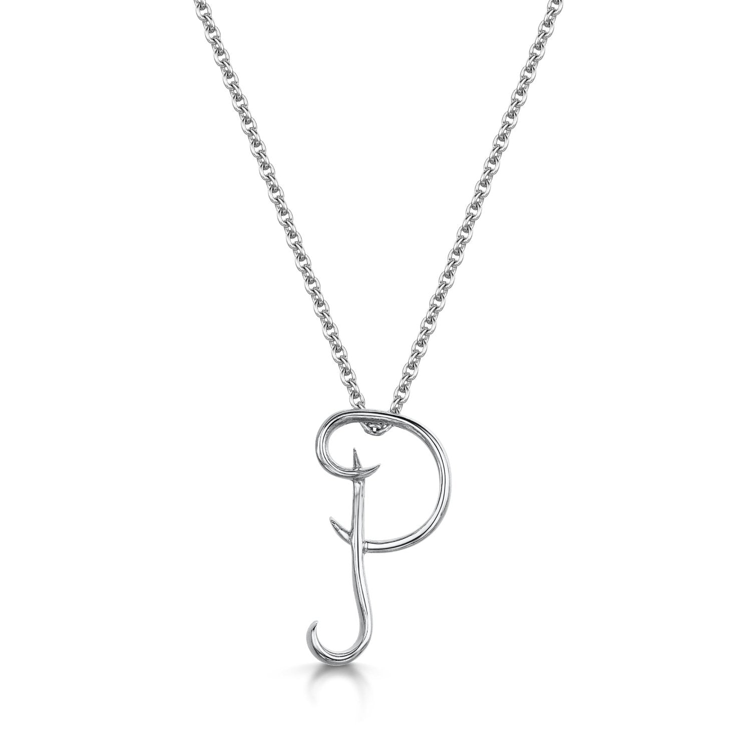 Letter P Initial Pendant & Chain