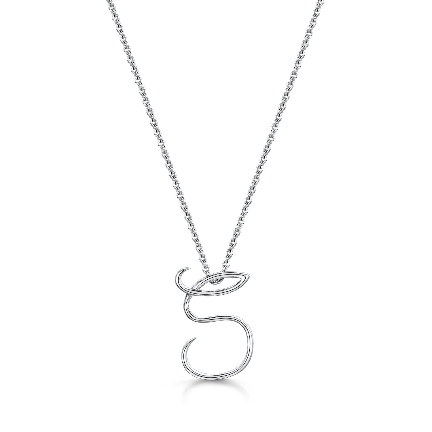 Letter S Initial Pendant & Chain