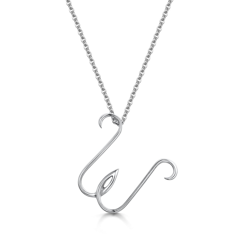 Letter W Initial Pendant & Chain