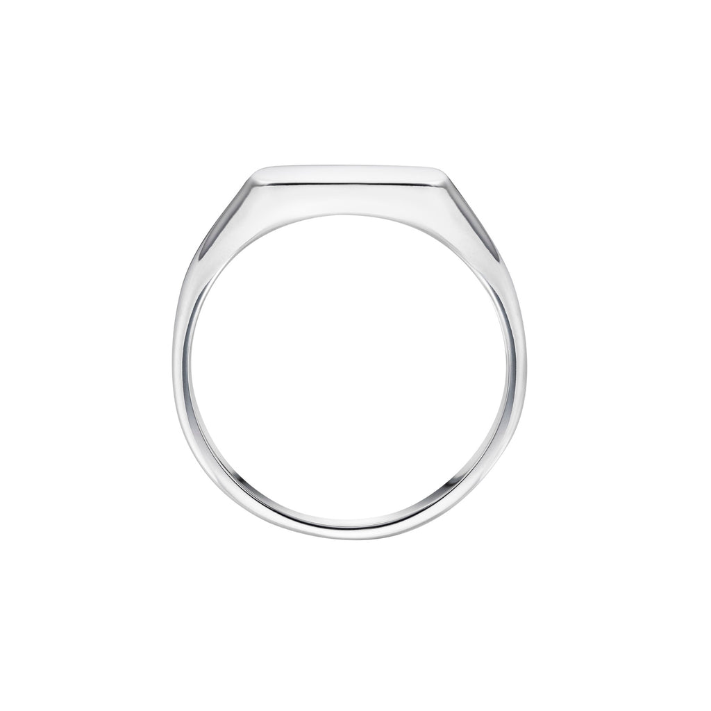 Cushion Signet Ring in Platinum