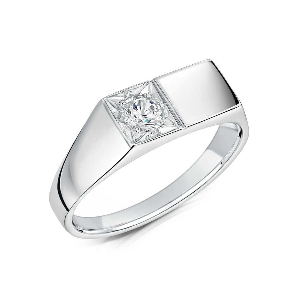 Men’s Modern Diamond Signet Ring