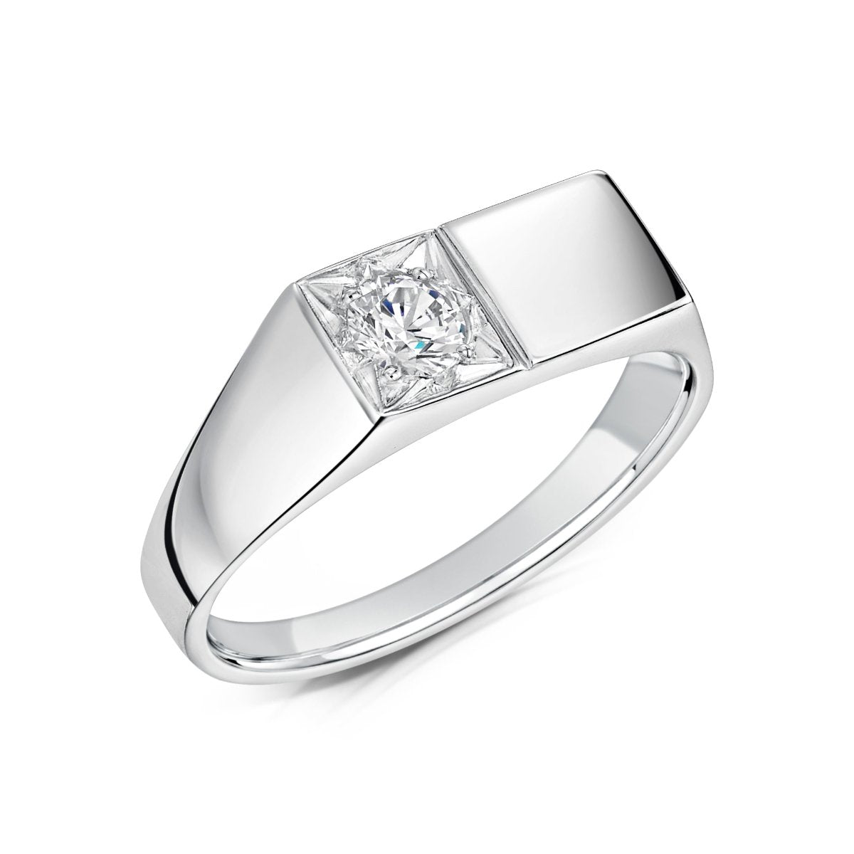 Men’s Modern Diamond Signet Ring