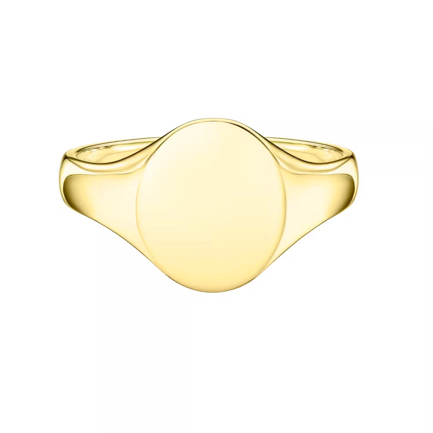 Men’s oval signet ring yellow gold