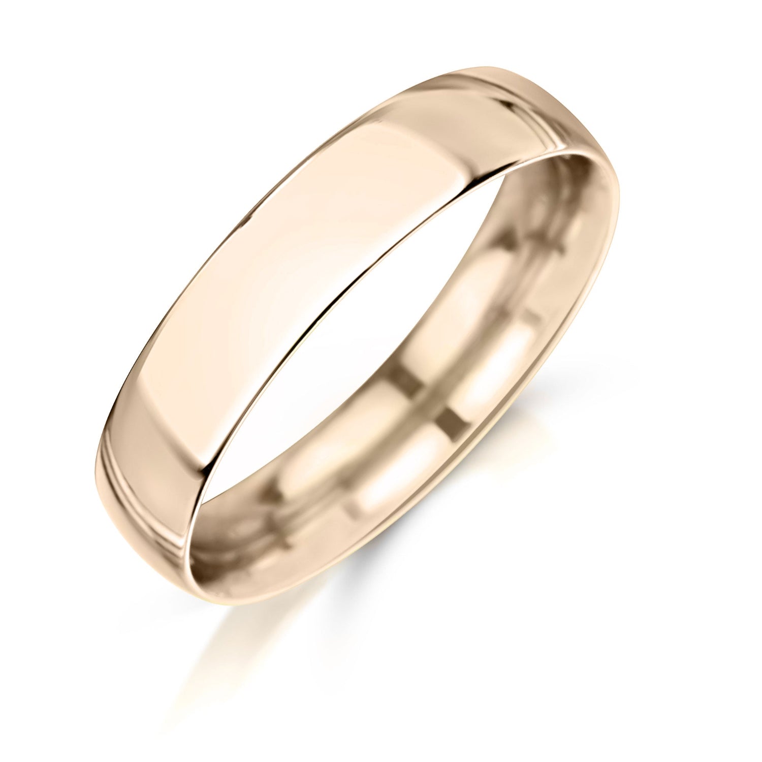 Mens Classic Rose Gold Wedding Ring on white background