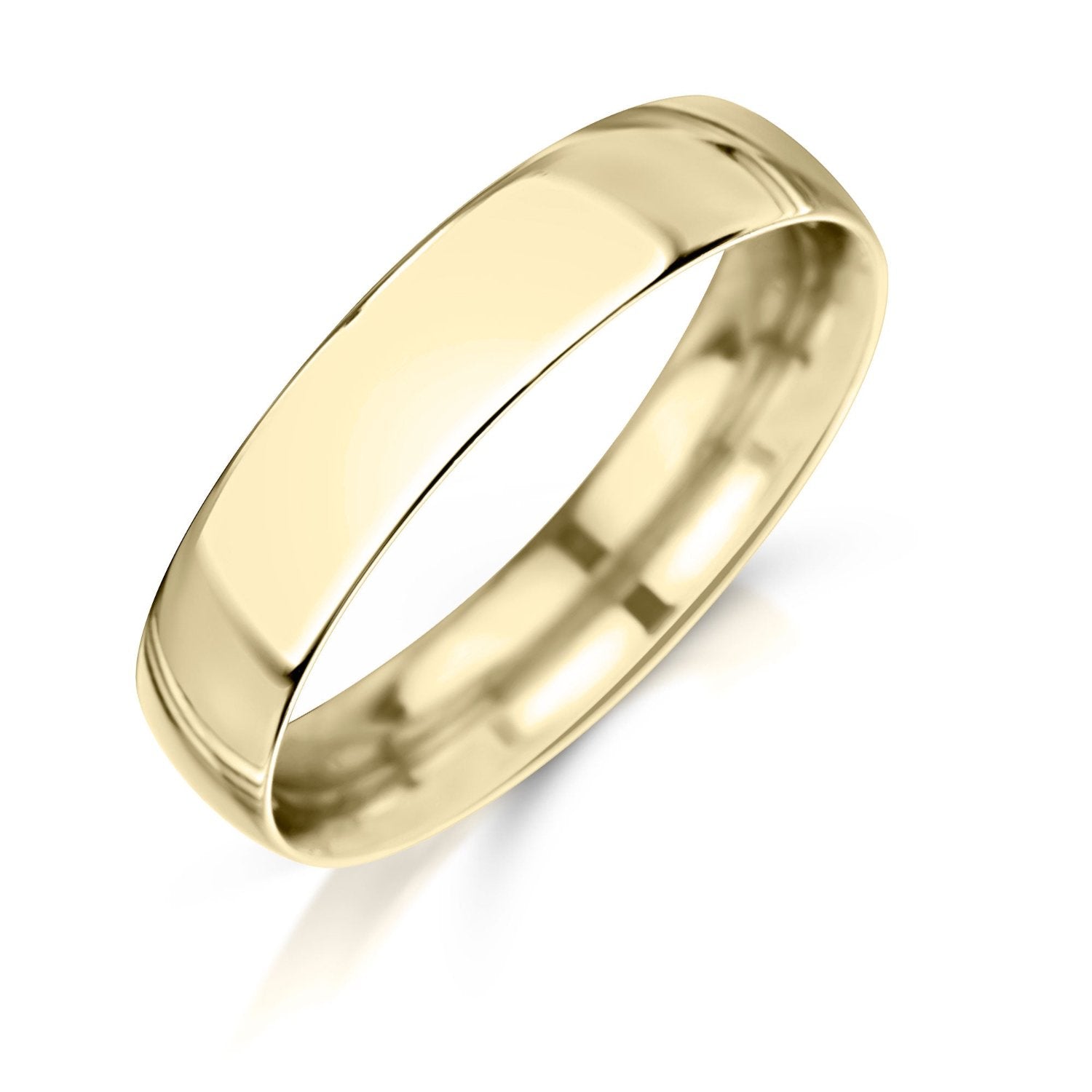 Mens rounded yellow gold wedding ring