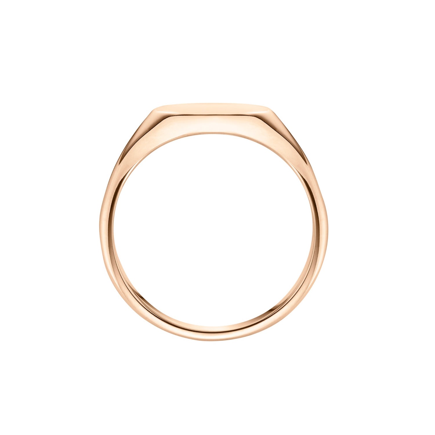 Mens oval rose gold signet ring - side