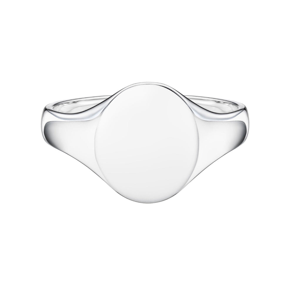 Mens platinum oval signet ring 