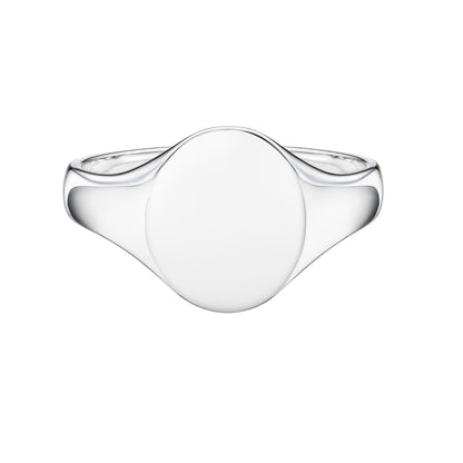 Mens platinum oval signet ring 