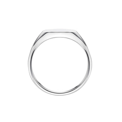Mens platinum oval signet ring for engraving 