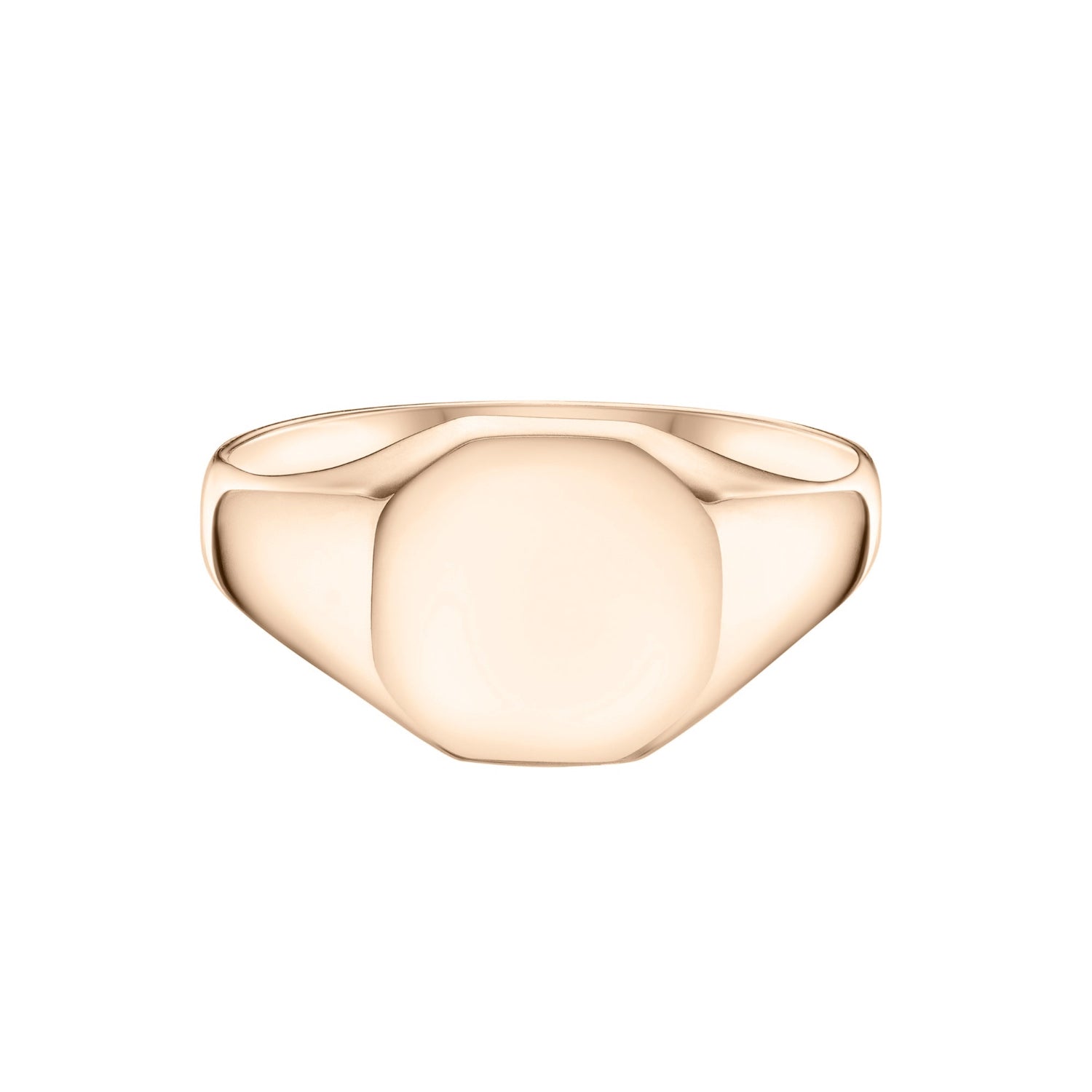 Mens rose gold hexagonal signet ring